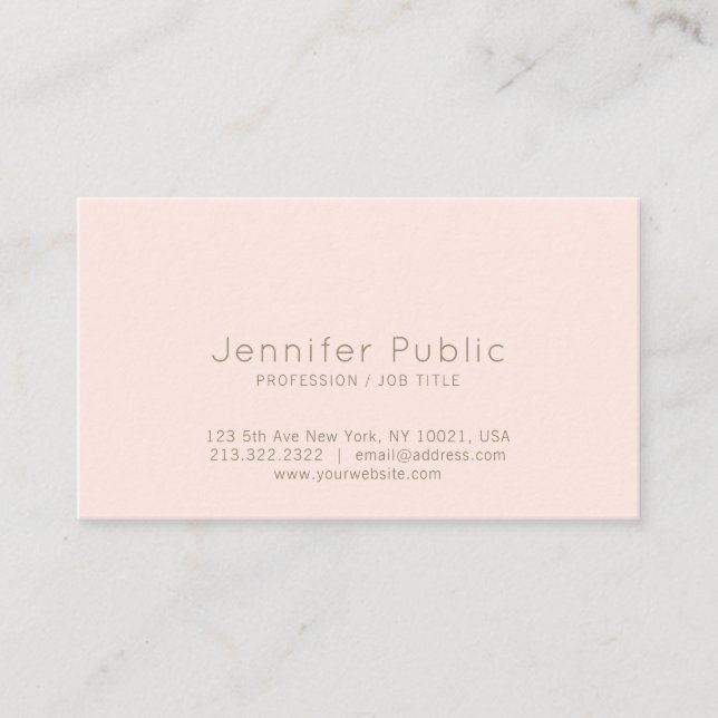 Carte De Visite Design chic sobre et élégant (Devant)
