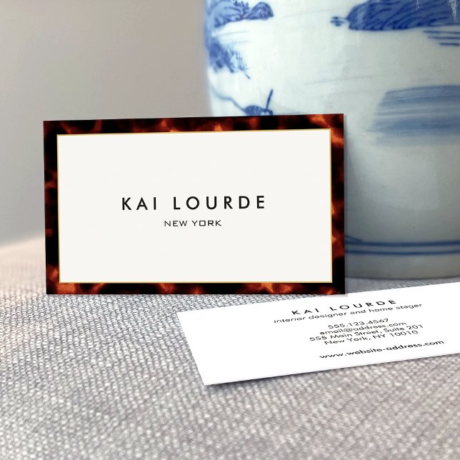 Carte de visite design chic Tortoiseshell (Créateur téléchargé)