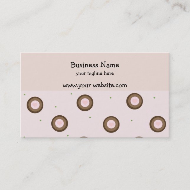 Carte De Visite Design circulaire moderne Brown et rose (Devant)