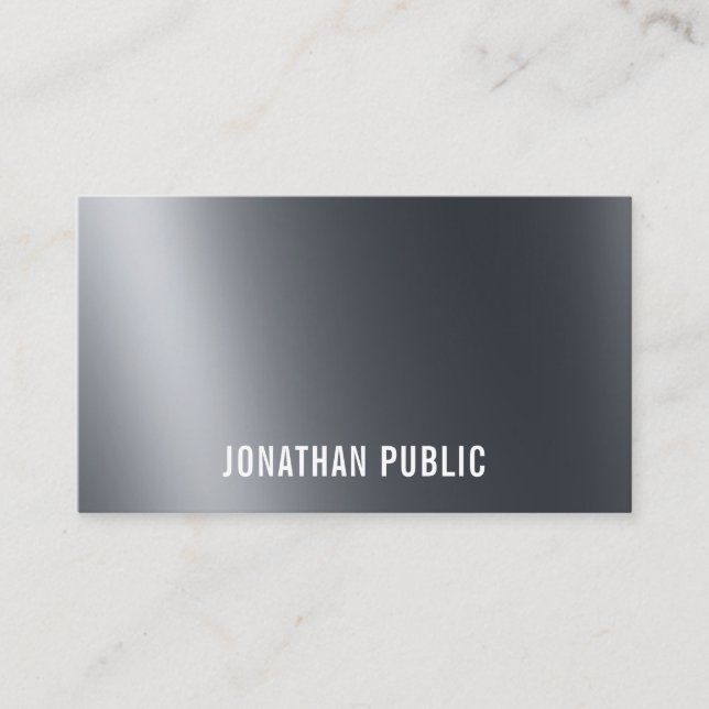 Carte De Visite Design Clair Et Noir Ombré Élégant Cool Luxe (Devant)