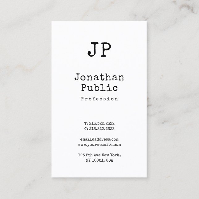 Carte De Visite Design classique et tendance Smart Plain Retro (Devant)