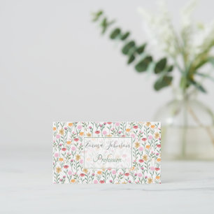 Carte De Visite Design couleur Fleur sauvage aquarelle