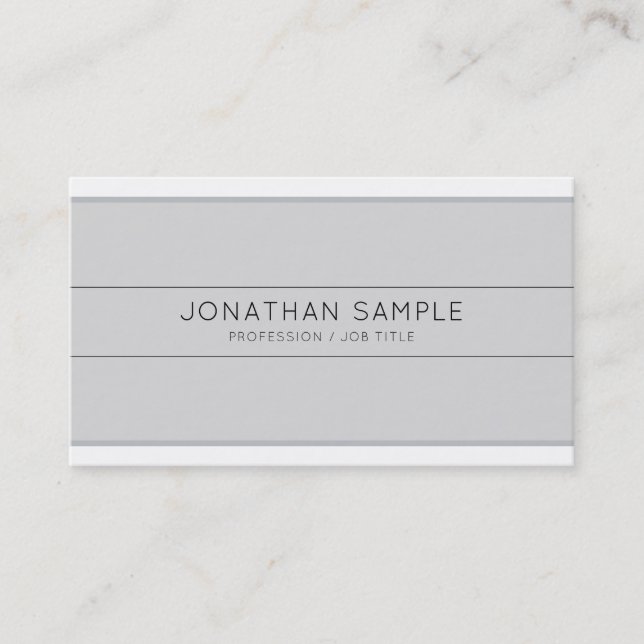 Carte De Visite Design créatif professionnel Gris clair tendance (Devant)