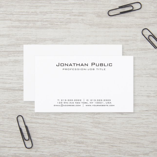 Carte De Visite Design créatif simple et élégant (Devant/Arrière en situation)