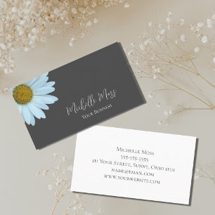 Carte De Visite Design Daisy Botanique Professional Grey