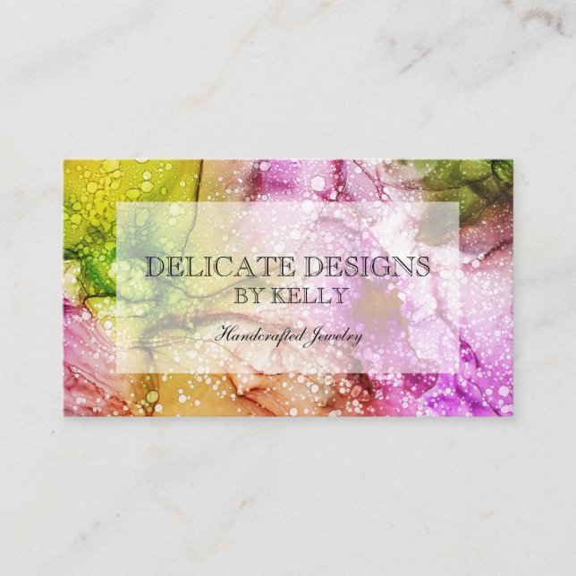 Carte De Visite Design d'aquarelle brillante (Devant)