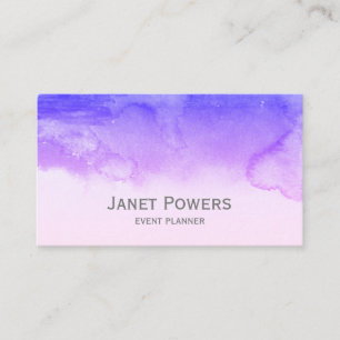 Carte De Visite design d'aquarelle violet élégant artistique abstr