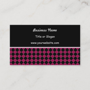 Carte De Visite Design de diamant moderne rose et noir