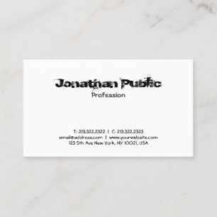 Carte De Visite Design de texte créatif Professionnel Simple