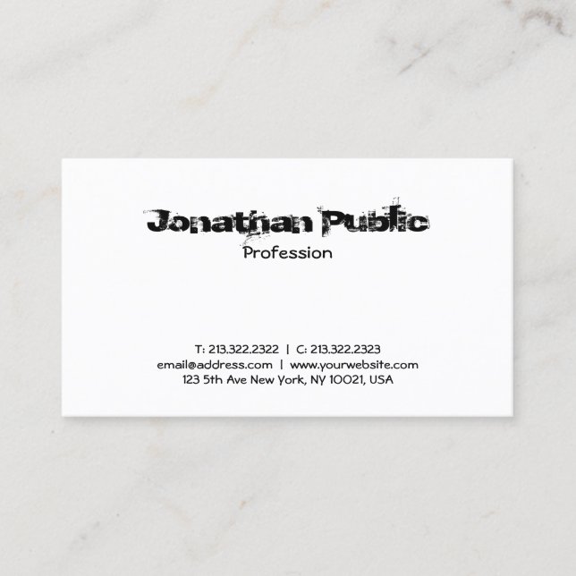 Carte De Visite Design de texte créatif Professionnel Simple (Devant)