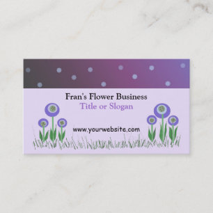 Carte De Visite Design d'entreprise élégant à fleurs violettes