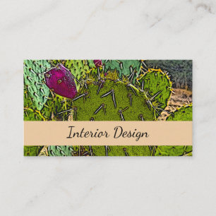 Carte De Visite Design d'intérieur de Cactus Succulent du désert