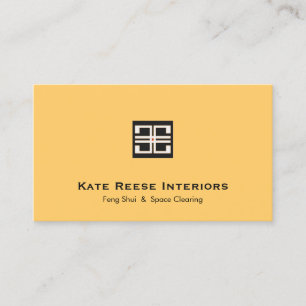 Carte De Visite Design d'intérieur de logo géométrique Jaune