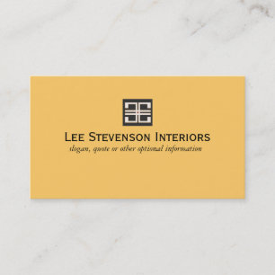Carte De Visite Design d'intérieur géométrique Jaune élégant