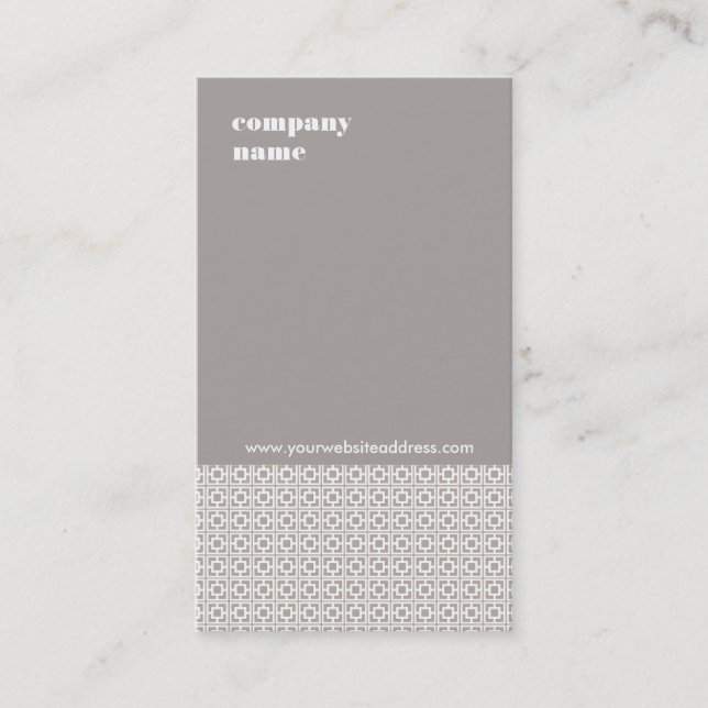 Carte De Visite Design d'intérieur moderne Taupe gris Motif (Devant)
