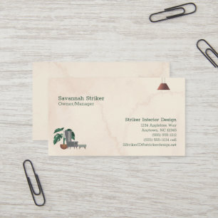 Carte De Visite Design d'intérieur personnalisable Huit lignes