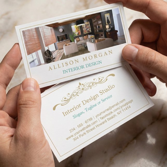 Carte De Visite Design d'intérieur Photo Showcase Moderne Design (Créateur téléchargé)