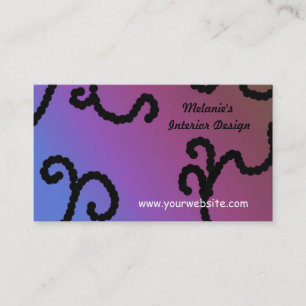 Carte De Visite Design d'intérieur violet et noir classique