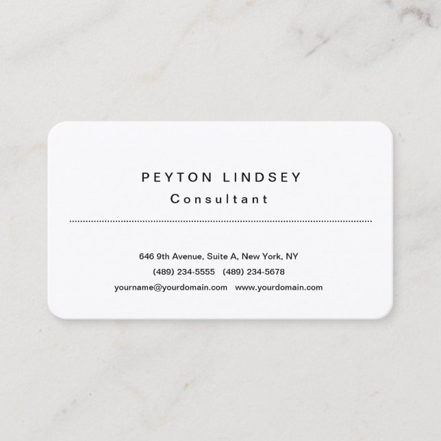 Carte De Visite Design élégant classique professionnel soie (Devant)