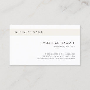 Carte De Visite Design élégant Design élégant Moderne Chic Plain t
