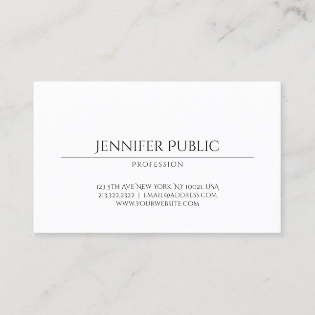 Carte De Visite Design élégant Design épuré Moderne tendance Plain (Devant)