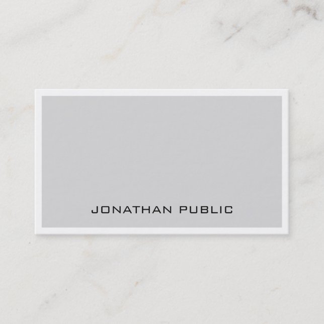 Carte De Visite Design élégant design gris blanc élégant minimalis (Devant)