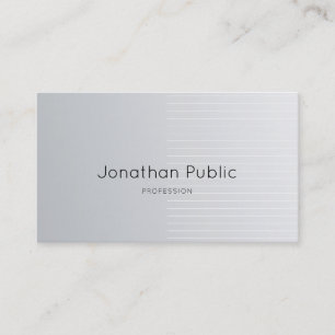 Carte De Visite Design élégant élégant élégant Silver Plain luxe é