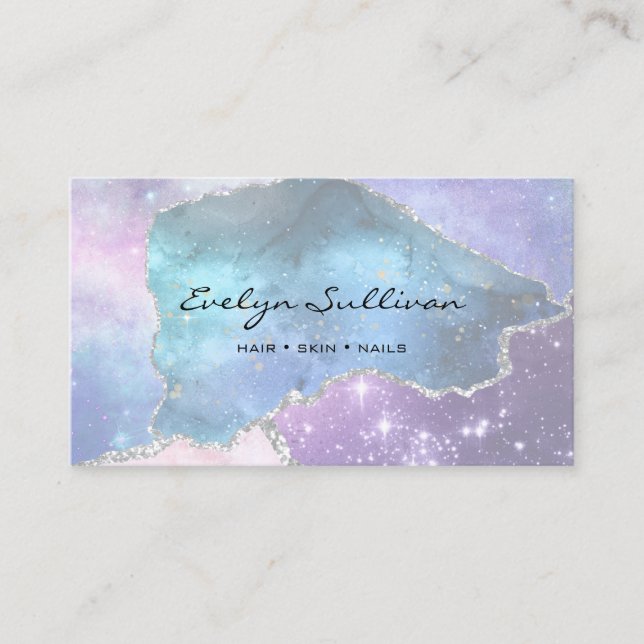 Carte De Visite design élégant en faux-nacre (Devant)