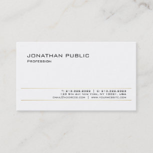 Carte De Visite Design élégant et moderne Or Blanc tendance Design