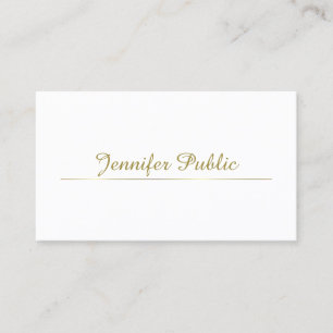 Carte De Visite Design élégant et tendance or calligraphique minim