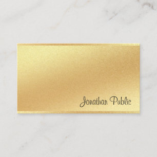 Carte De Visite Design élégant Faux Gold Hand Script Excellent Des