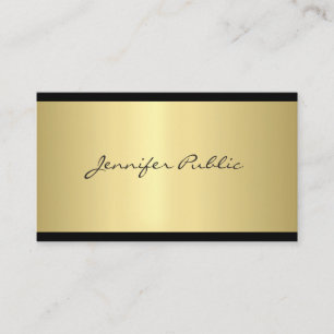 Carte De Visite Design élégant Gold Plain Professional Luxe