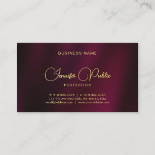 Carte De Visite Design Elegant Gold Script Nom Texte Luxueux
