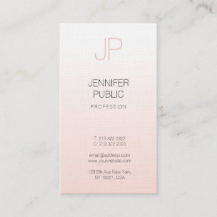 Carte De Visite Design élégant minimaliste Monogram Plain Luxe