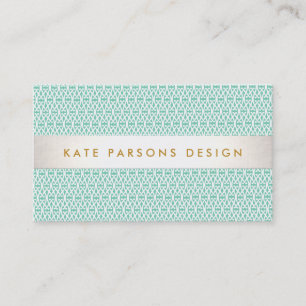 Carte De Visite Design élégant Mint moderne et Motif blanc