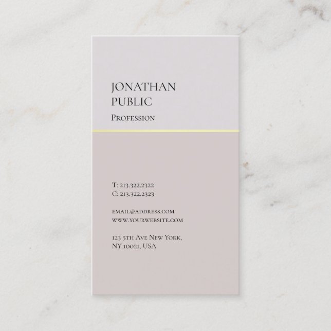 Carte De Visite Design élégant moderne Design simple Plaine tendan (Devant)