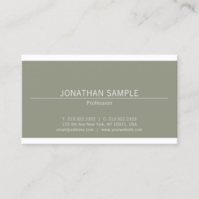 Carte De Visite Design élégant moderne élégant design tendance Pla (Devant)