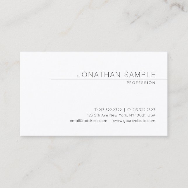 Carte De Visite Design élégant moderne élégant design tendance Pla (Devant)