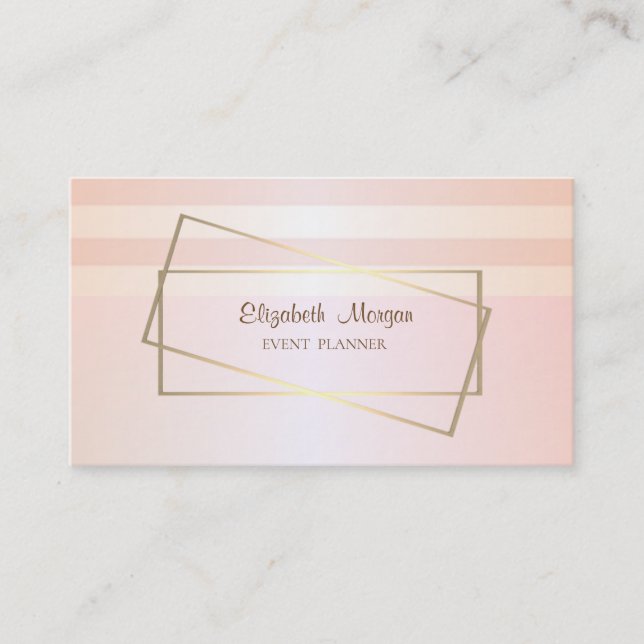 Carte De Visite Design Élégant Moderne Gratté, Cadre Or (Devant)
