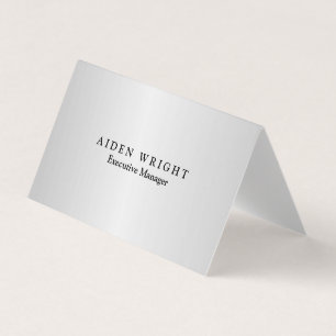 Carte De Visite Design élégant moderne minimaliste Silver Grey