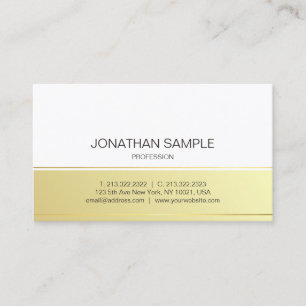 Carte De Visite Design élégant moderne Or look Plain Professional