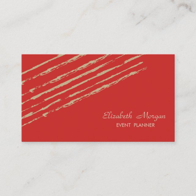 Carte De Visite Design élégant moderne, Parties scintillant, Rouge (Devant)