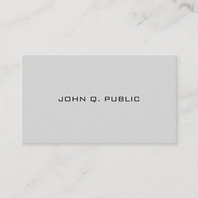 Carte De Visite Design élégant moderne professionnel gris blanc (Devant)