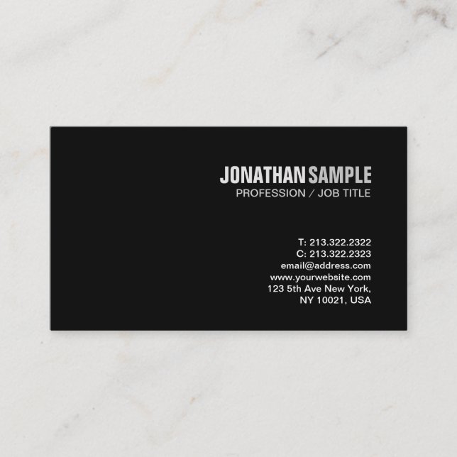 Carte De Visite Design élégant Moderne Simple Chic Plain tendance (Devant)