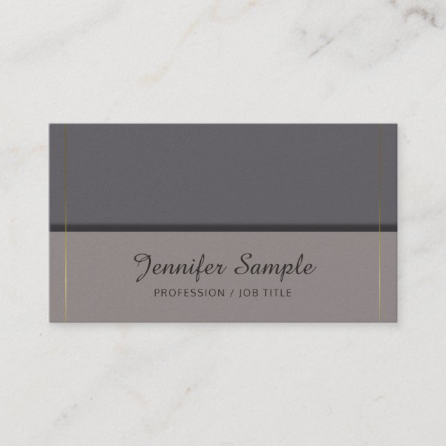 Carte De Visite Design élégant moderne tendance Brown Gold Luxury (Devant)