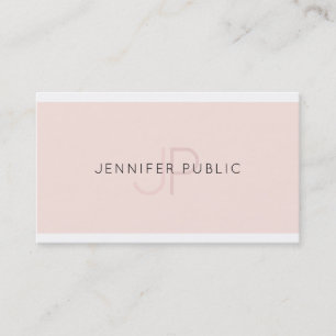 Carte De Visite Design élégant moderne tendance Monogramme rose pl
