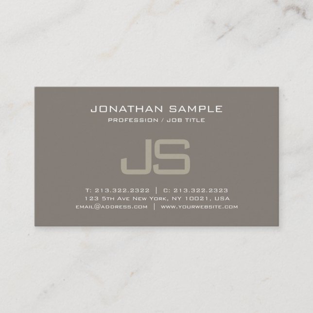 Carte De Visite Design élégant Monogramme Design moderne Professio (Devant)