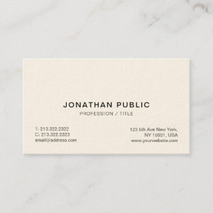 Carte De Visite Design Elegant Professional Luxury Signature Cream