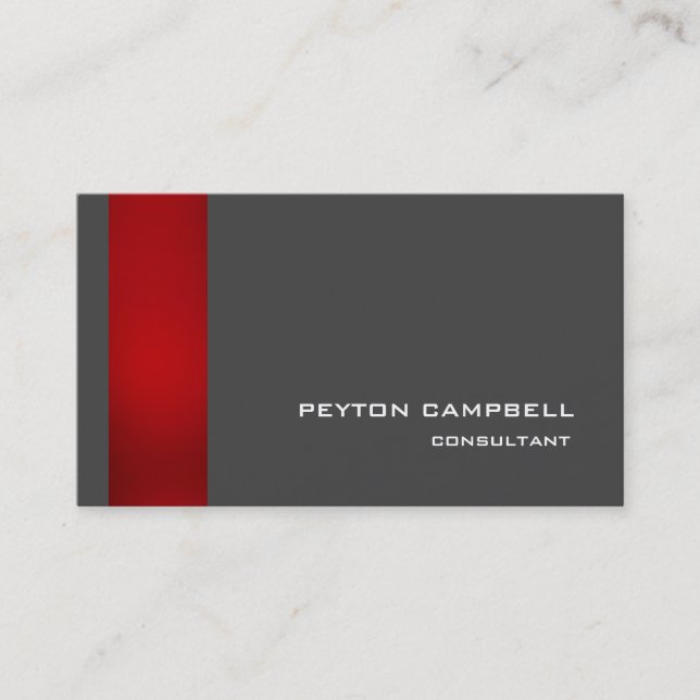 Carte De Visite Design élégant Rouge gris moderne élégant élégant (Devant)