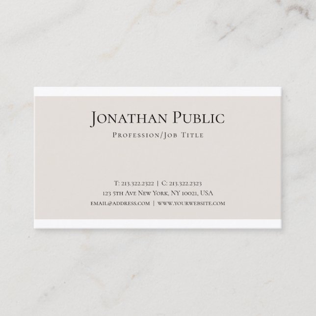 Carte De Visite Design élégant Simple Design Professionnel Plat Mo (Devant)